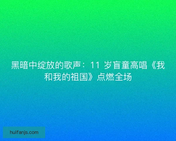 黑暗中绽放的歌声：11 岁盲童高唱《我和我的祖国》点燃全场