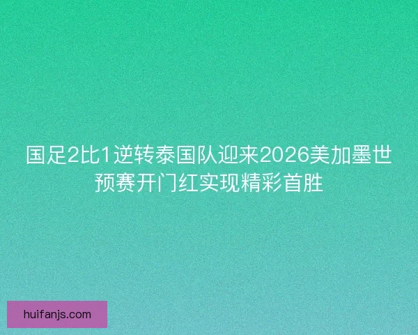 国足2比1逆转泰国队迎来2026美加墨世预赛开门红实现精彩首胜 国足2比1逆转泰国队迎来2026美加墨世预赛开门红实现精彩首胜
